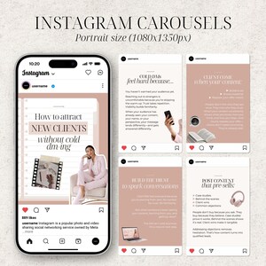 Pink Instagram Templates IG Post Templates Canva Templates Instagram Carousel Posts Templates Pink theme Instagram Coach SMM UGC Creator