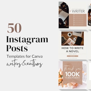 Writer instagram template, author instagram post templates, writing instagram template, book instagram posts, author social media templates