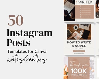 Writer instagram template, author instagram post templates, writing instagram template, book instagram posts, author social media templates