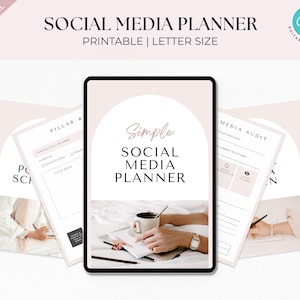 Planerare för sociala medier Företagsmarknadsföring Plan för sociala medier Instagramplanerare Utskrivbar Facebookplanerare Digital Pinterest-planerare Tiktok-blogg