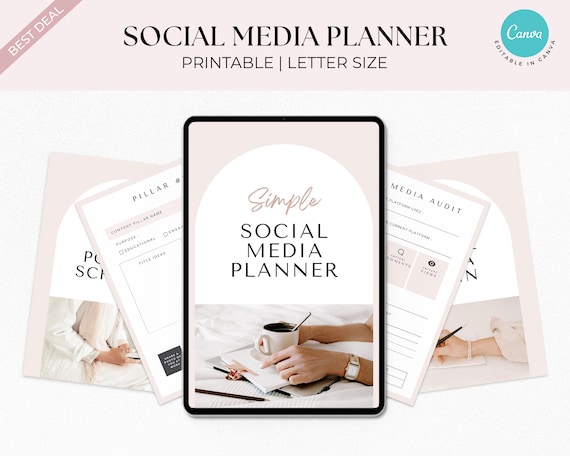 Social Media Planner Business Marketing Social Media Plan Instagram Planner Printable Facebook planner Digital Pinterest Planner Tiktok Blog