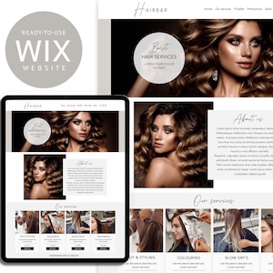 Wix hair website template, wix website template for hair, wix website design, wix themes, wix salon, wix small business, wix beauty services