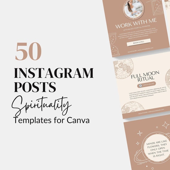 Spiritual Instagram Post Templates for Canva, Holistic Wellness IG