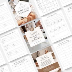 Blogger Planner Printable Blog Post Generator Planner Blogger Journal Business Planner Blog Post Planner Blogger Tools Blogger Ebook Canva