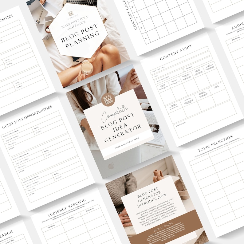 Blogger Planner Printable Blog Post Generator Planner Blogger Journal Business Planner Blog Post Planner Blogger Tools Blogger Ebook Canva