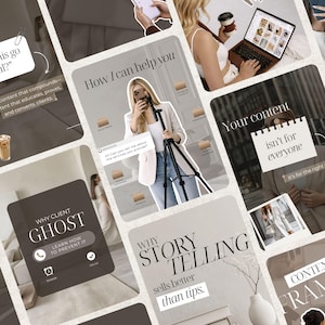 Elegant Instagram Carousel Templates Beige Neutral Aesthetic Canva Templates for Coaches Creators Personal Brands Editable Portrait IG Posts