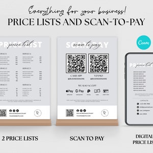 Editable Price List Template Sign For Small Business, Printable Price List Template Canva, Salon Price List, IG Price list, Wax price list