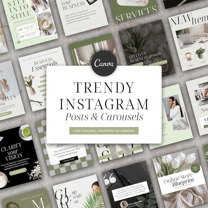 Coaching Instagram Canva Template Instagram Template Bundle for Coach ...