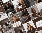 Brown Luxury Instagram Templates Neutral Instagram Templates Business coach Digital marketer Female business owner Elegant Instagram posts