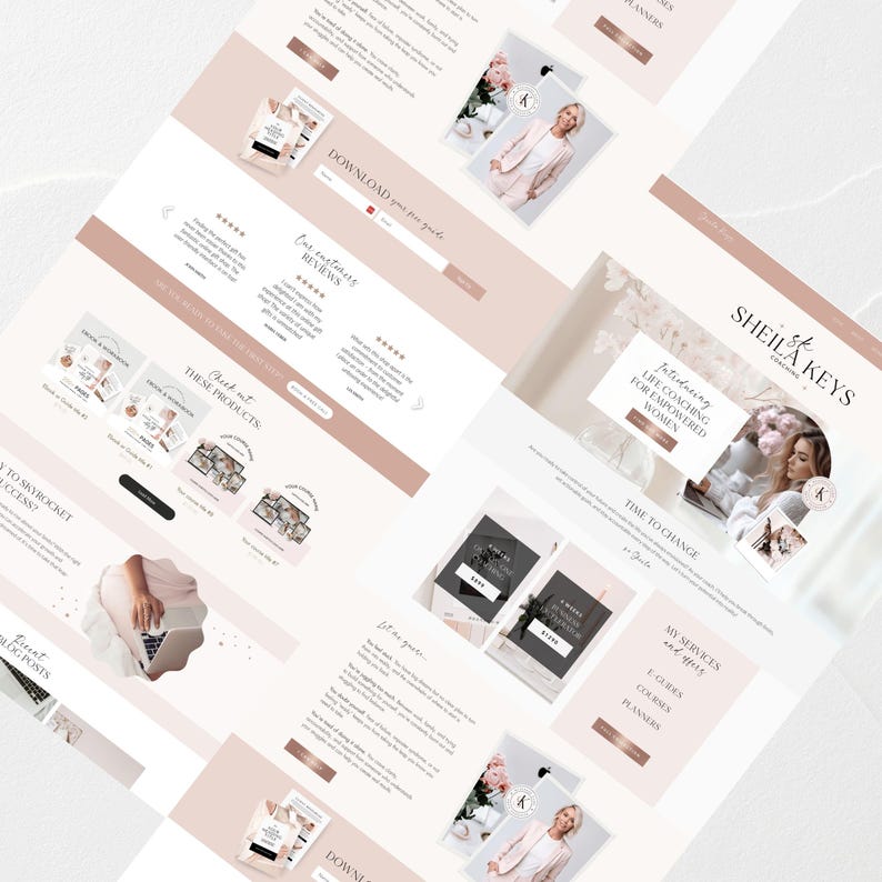 Coaching Business Template Bundle Online business All in One Bundle Wix Website Template Canva website Branding Kit Coach Marketing Template