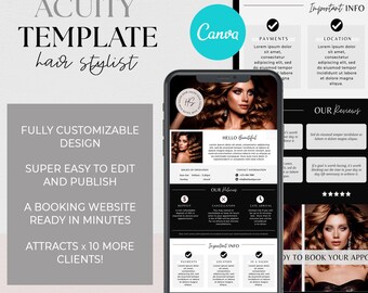 Acuity template for hair stylist acuity site template acuity booking site design acuity banners diy acuity scheduling template hair website