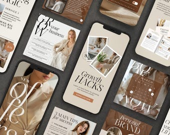 Social Media Templates Canva Coaching Instagram Templates Small Business Instagram Content Templates Minimalistic Template Neutral Instagram