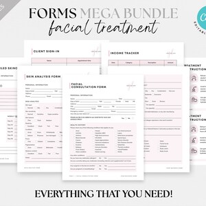 Gesichtsbehandlungs-Beratungsformular Gesichtseinverständniserklärung Kosmetikerin Klient Form Intake Geschäftsformulare Druckbarer Hautpflege-Behandlungsplan Schönheitssalon