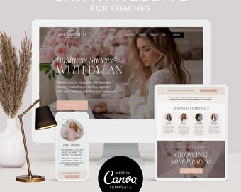 Coach website Canva Template Coach Landing Page Website Life Coach Website Canva Sales Page Template Coaching Website Design Canva Pink