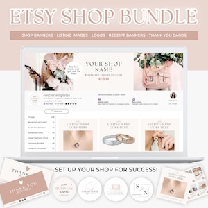 Etsy Shop Banner Kit Etsy Canva Banners Etsy Store Listing Images Simple Elegant Branding Canva Design Etsy Small business Etsy seller