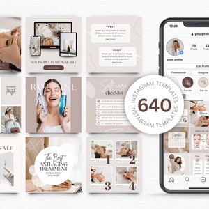 Skincare templates Instagram, beauty instagram posts, cosmetics instagram, dermatologist templates, skincare social media, skincare canva