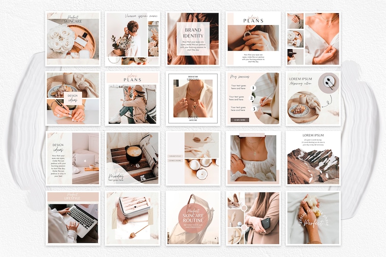 Canva Instagram-mallar | Instagram-mallpaket | Canva-mallkit | Instagram-varumärkesbyggandekit | Canva Blogger-mallneutral bild 8