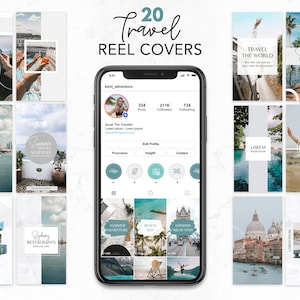 Travel reels for instagram, Canva instagram reels template, instagram reel cover templates, instagram video reel covers, igtv, thumbnails