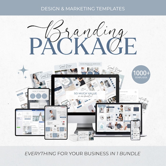 1000 Branding Package Business Templates Canva DIY Branding Kit Instagram Bundle Branding Design Template Social media Canva Template Bundle