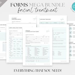 Facial Treatment Forms Editable Esthetician Template Printable Skincare Consent Form Facial Consultation Form Beauty Salon Forms Client form
