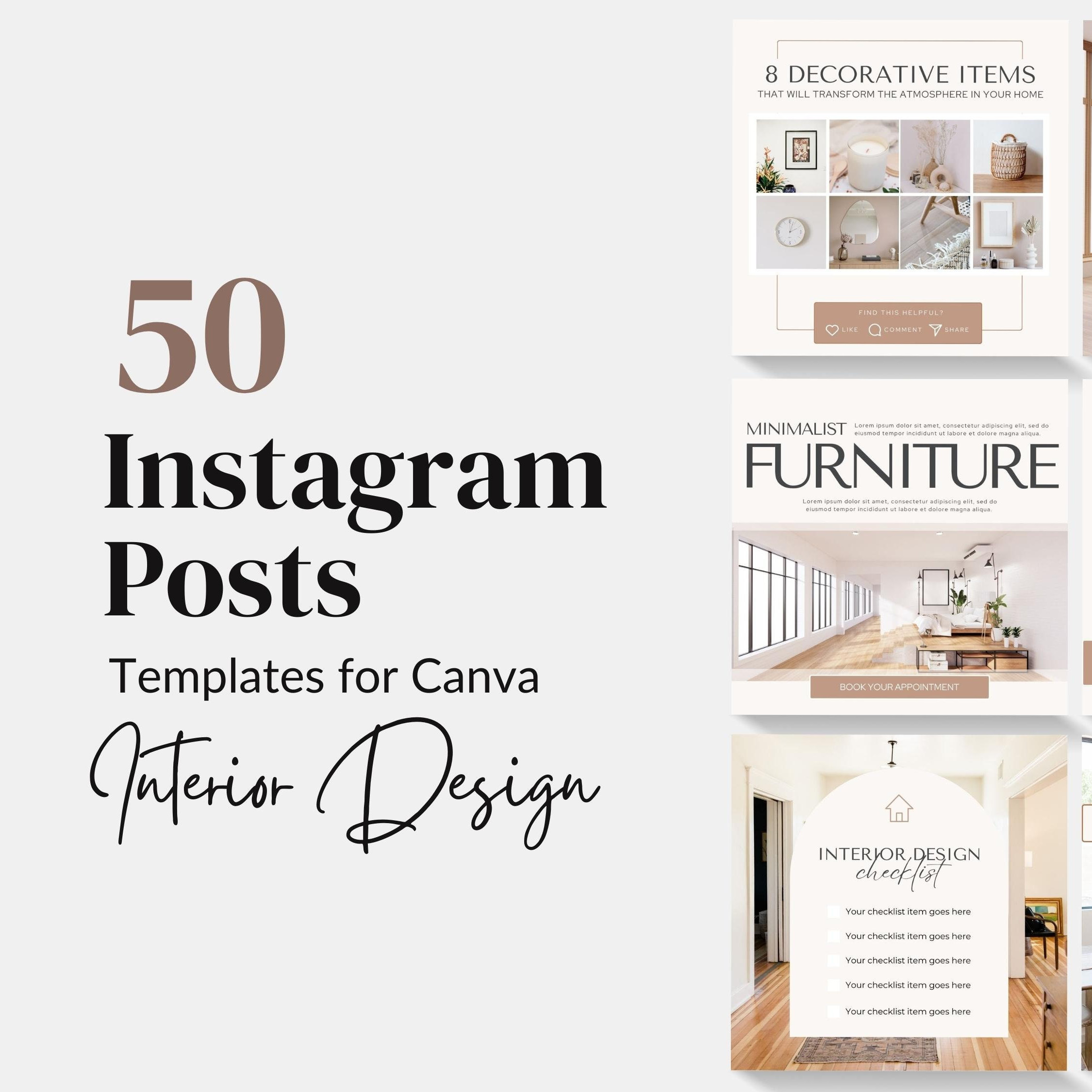 50 Interior Design Instagram Post Template, Interior Design IG Post ...