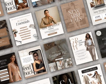 Instagram-sjablonen Trendy, esthetische sociale-mediasjablonen Luxe portretsjablonen voor socialemediamanagers, coaches, ondernemers, SMM