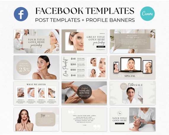 Facebook Templates, Social media templates small business, Nurse injector facebook template bundle, Facebook cover templates, fb banners
