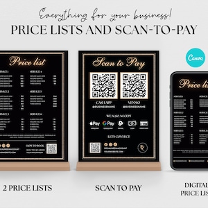 Editable Price List Template Canva, Beauty Salon, Hair Stylist (Digital)