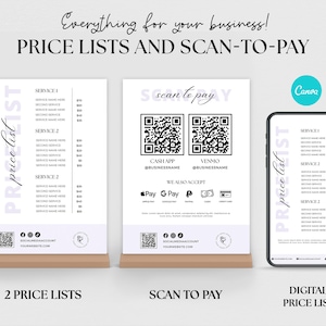 Price List Template, Small Business Price List, Editable Price Sheet, Pricing List, Salon Price List, Bundle price list, Printable Pricelist