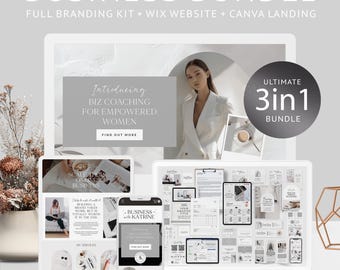 Coaching Business Bundle: Wix Website, Canva Landing Page & Branding Kit | 3-in-1 Bundle
