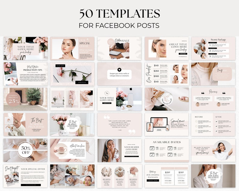 Facebook Templates, Facebook Timeline Cover Template, Facebook Post Templates, Social media templates small business, Facebook ads
