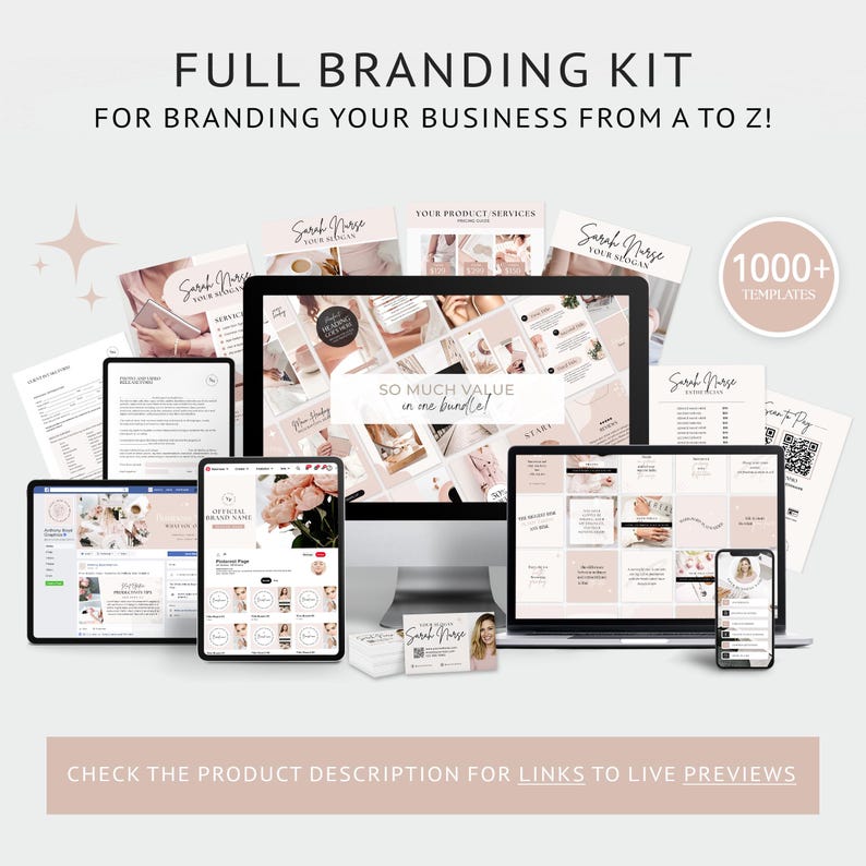 Coaching Business Template Bundle Online business All in One Bundle Wix Website Template Canva website Branding Kit Coach Marketing Template