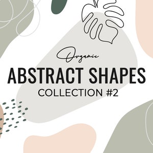 Abstract shapes clipart. Abstract organic elements and shapes. Abstract flowers. Modern clipart. Canva abstract elements. Canva shapes image 1