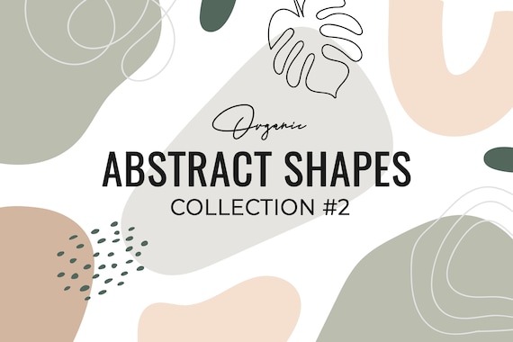Abstract shapes clipart. Abstract organic elements and shapes. Abstract flowers. Modern clipart. Canva abstract elements. Canva shapes