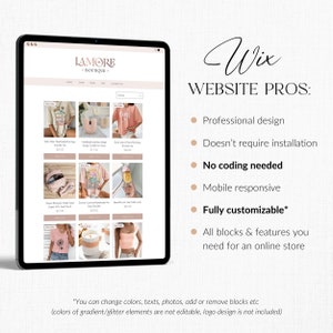 E-commerce website Wix website Template Wix website design Online store Online shop template Wix Template Wix Theme Wix Layout Wix Shop Pink