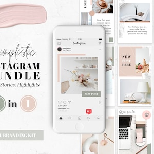 Instagram bundle kit, Canva instagram template, Canva instagram post, Canva instagram story template, Canva highlights, Instagram Bundle