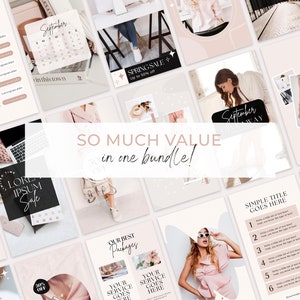 Instagram Bundle Pink Instagram Post Templates Minimal Boho Instagram Instagram Templates Kit Beauty Social Media Template Canva Blogger