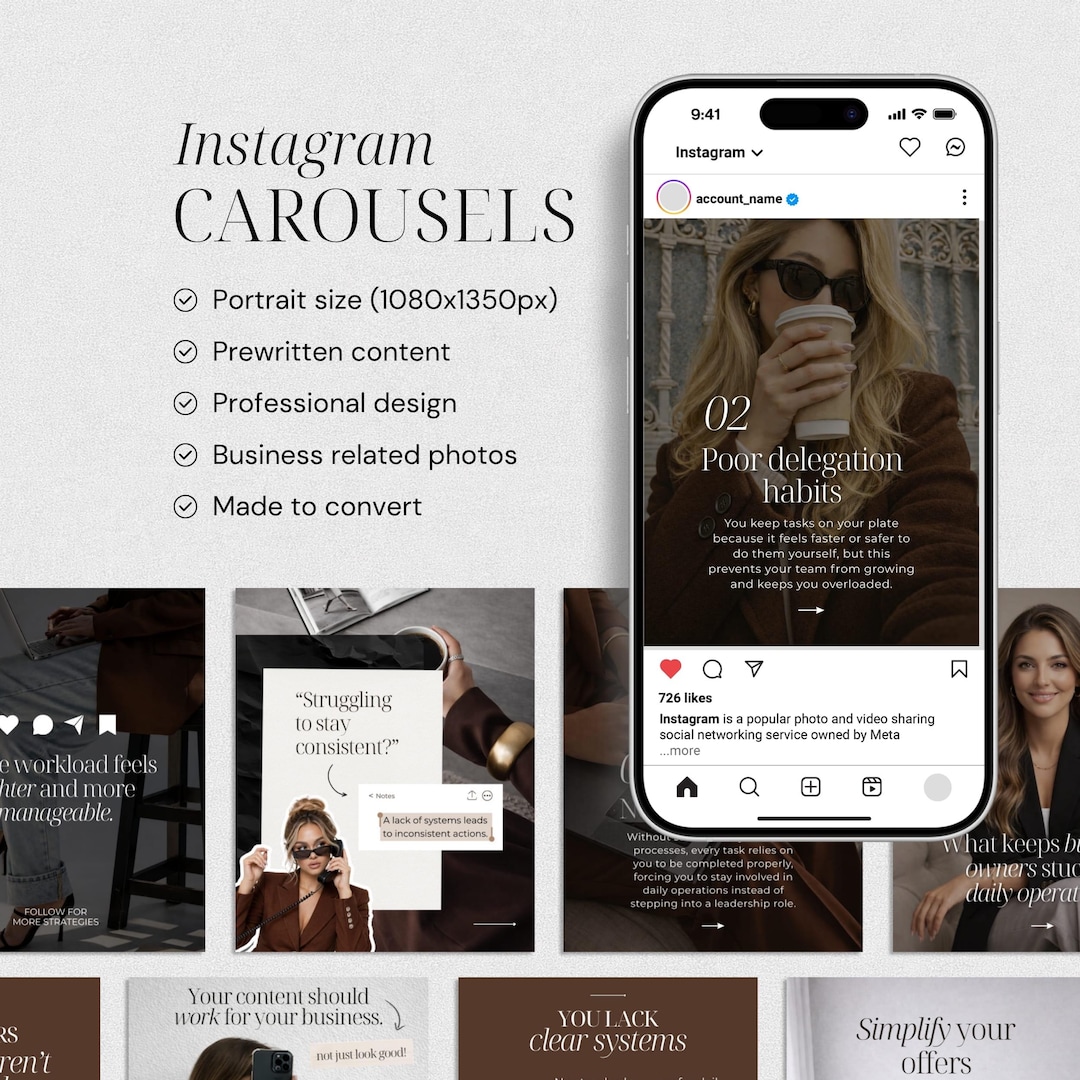 Instagram Carousel Templates Aesthetic Canva Carousel Template Coach ...