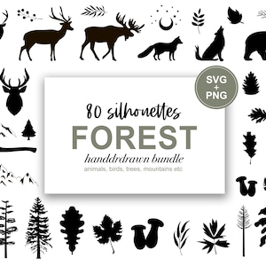 Forest svg bundle | Rustic svg bundle | Forest svg | Forest svg clipart - animals, trees, mountains, birds, woods