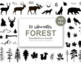 | de bundle forest svg Bundle svg rustique | Forêt svg | Forest svg clipart - animaux, arbres, montagnes, oiseaux, bois