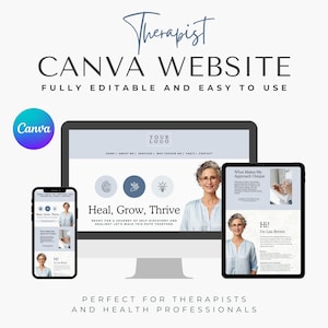 Life Coach Canva Website Template Coaching Website Template Landing Page Coaching Business Therapist Web Site Canva One Page Website