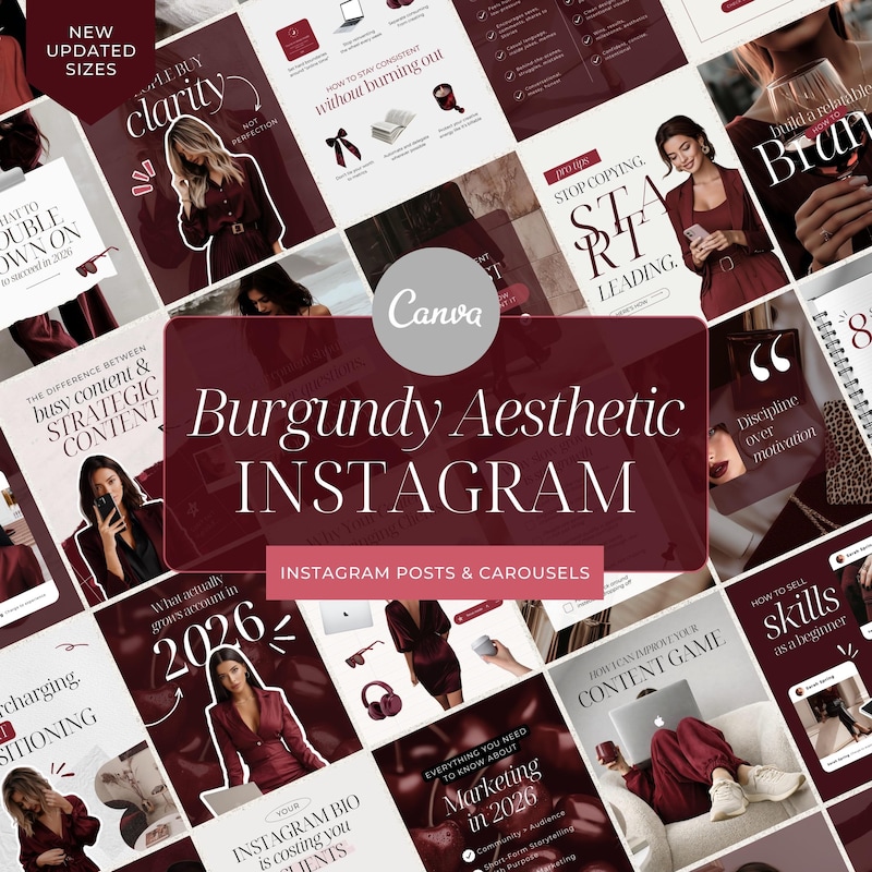 Instagram Template Maroon Etsy