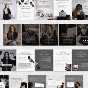 Peut inclure: Un guide de marketing numérique et de stratégie commerciale avec des superpositions de texte. L'image présente une série de panneaux avec du texte tel que «Organisé», «Construire des systèmes avant de se développer» et «Simplifiez vos offres». Le thème général est le business et la productivité.