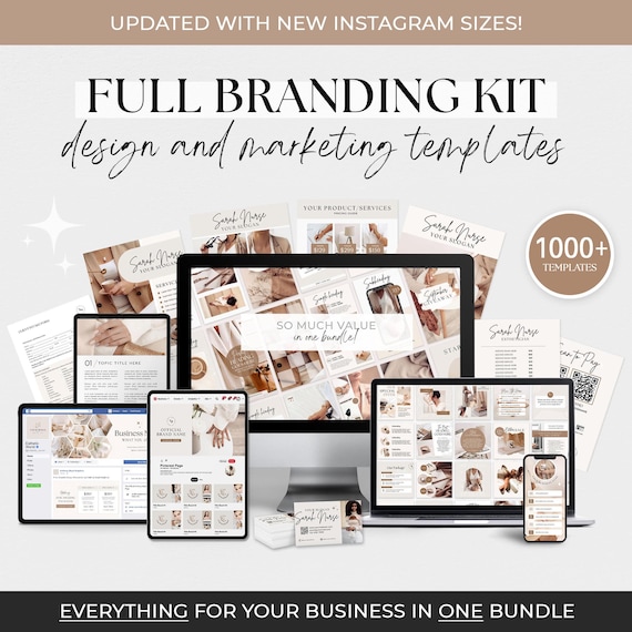 Full Branding Package DIY Branding Kit Social Media Branding Template Marketing Bundle Instagram Bundle Business Brand Template Canva