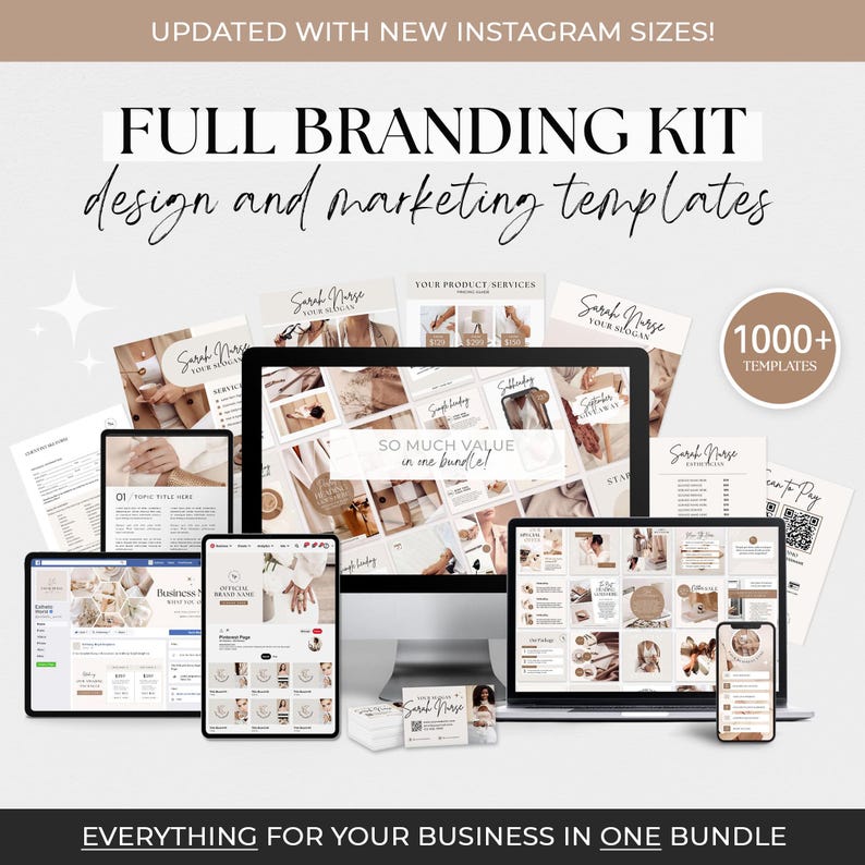 Branding Package DIY Branding Kit Social Media Branding Template Marketing Bundle Instagram Bundle Business Brand Template Canva