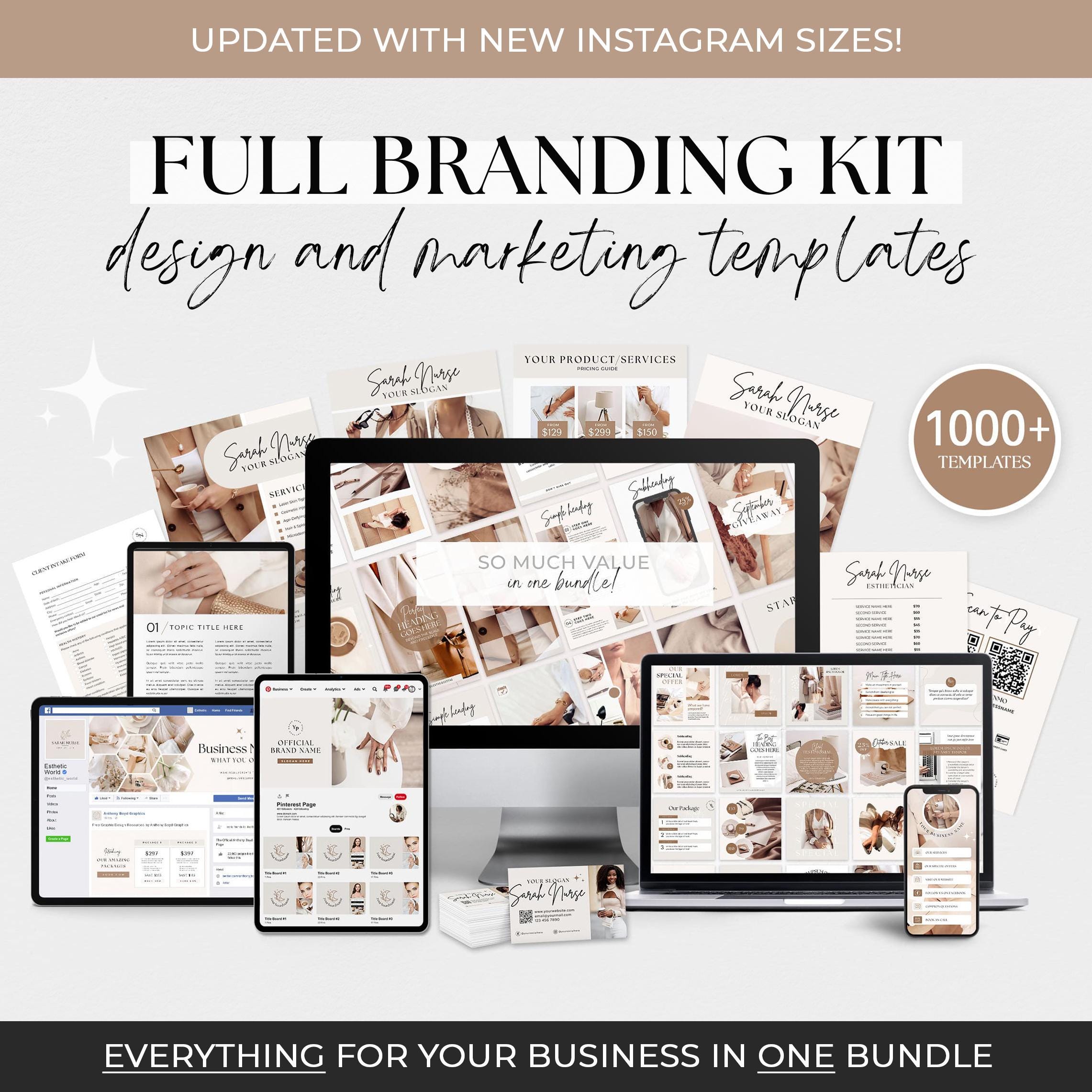 Full Branding Package DIY Branding Kit Social Media Branding Template Marketing Bundle Instagram Bundle Business Brand Template Canva