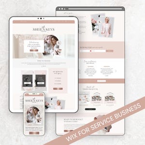 WIX Website Template Sales Page WIX Coaching Aesthetic Website Service Provider Landing Page Course Creator Template Website Coach Pink
