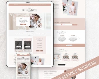 WIX Website Template Sales Page WIX Coaching Aesthetic Website Service Provider Landing Page Course Creator Template Website Coach Pink