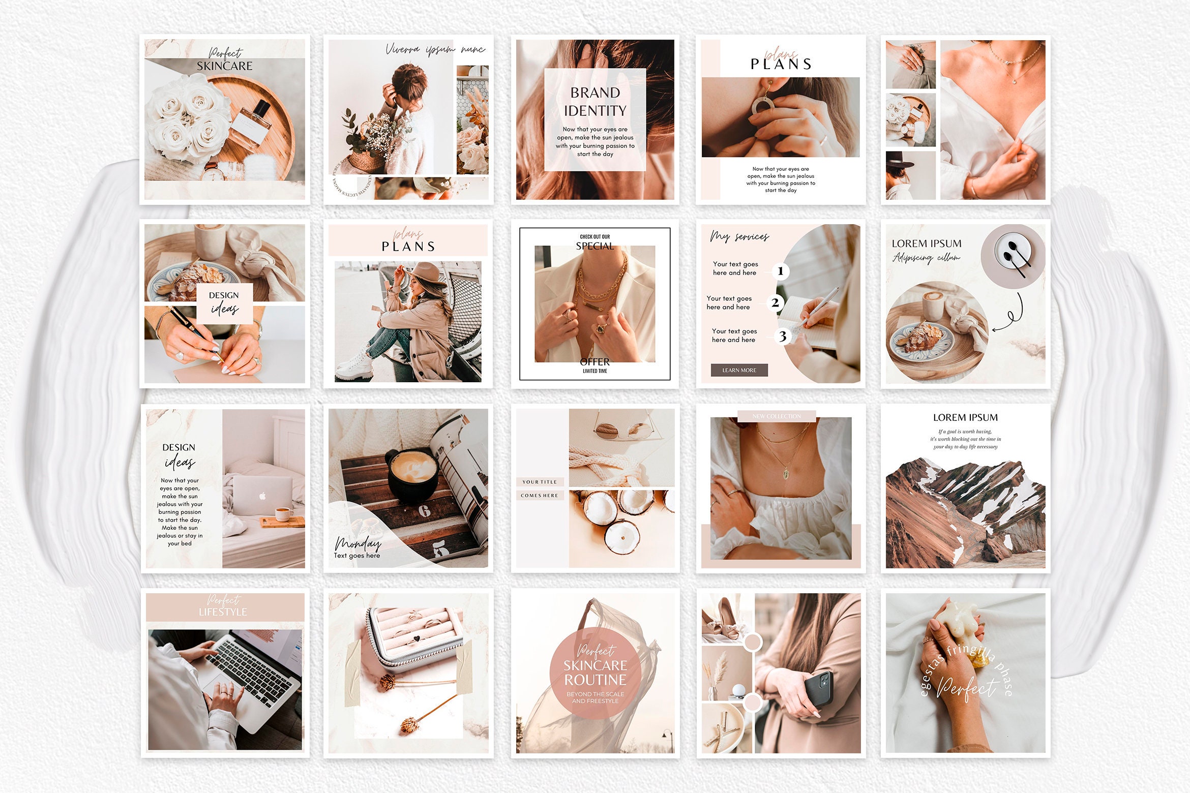 100 Neutral Instagram Posts | Neutral Instagram Stories for Canva ...
