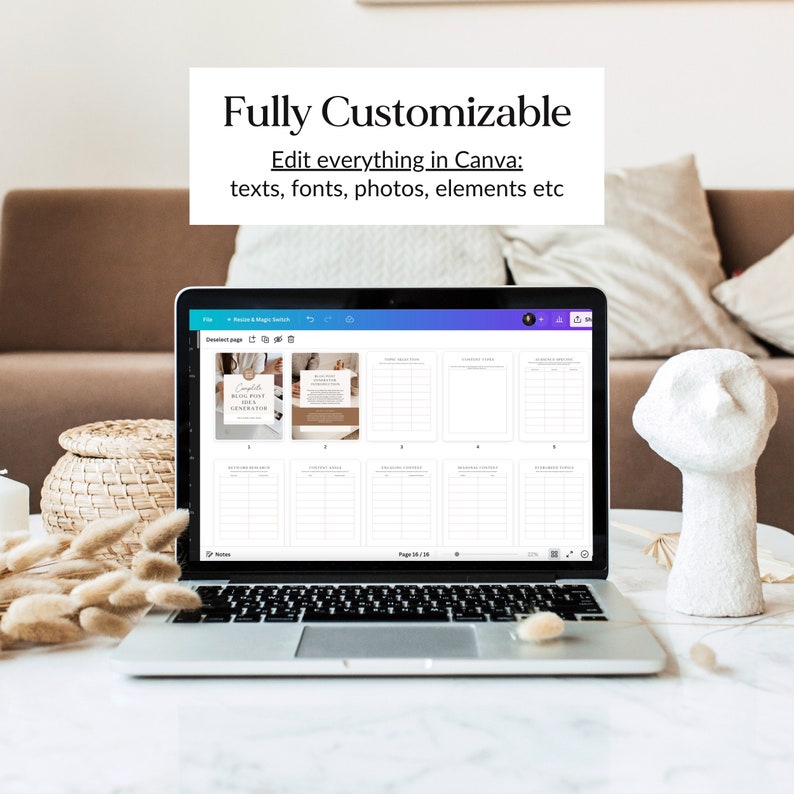 Blogger Planner Printable Blog Post Generator Planner Blogger Journal Business Planner Blog Post Planner Blogger Tools Blogger Ebook Canva